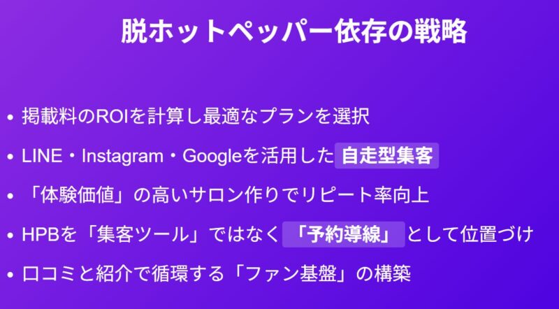 脱ホットペッパービューティー依存の戦略
