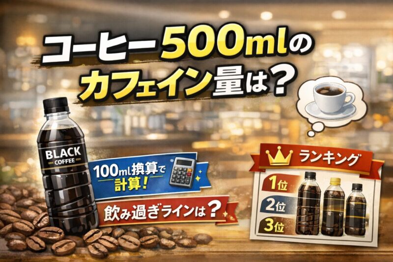 コーヒー500mlのカフェイン量は?
