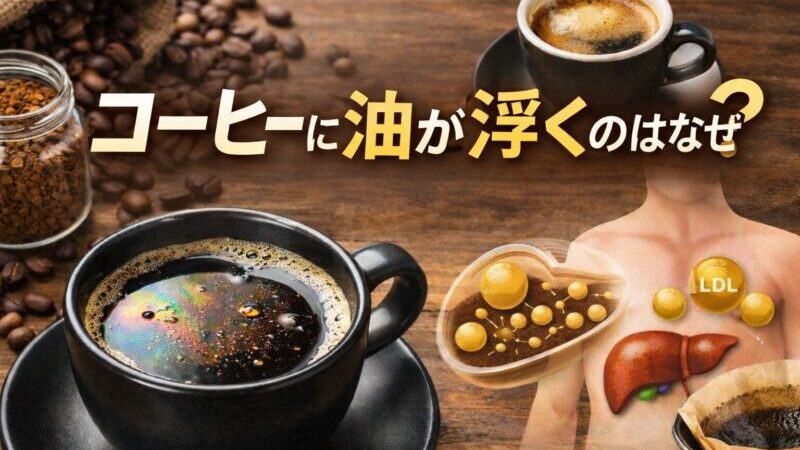 コーヒーに油が浮くのはなぜ？油膜の正体と減らし方・体への影響まで解説！