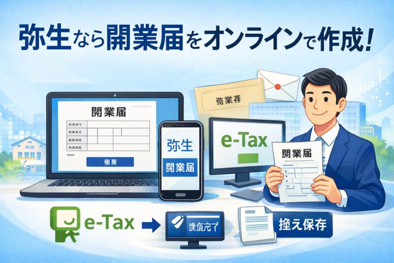 弥生なら開業届をオンラインで作成！
